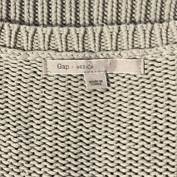 Gap Grey Short Sleeve Boxy Cable Knit Sweater - Picture 5 of 5